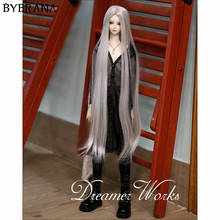 Bybrana BJD SD 1/3 1/4 Long Straight Hair Metal Grey Doll Wig 2024 - buy cheap