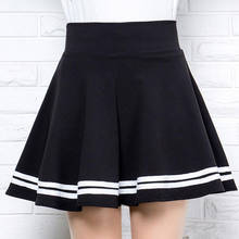 High Waist Pleated Skirts Women New 2020 Korean Striped A-line Mini Skirt Female Elastic Waist Sweet Girls Dance Skirt 2024 - buy cheap