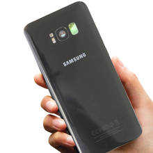 Оригинальное заднее стекло для SAMSUNG Galaxy S8 G950 G950F дисплей S8 Plus G955 G955F крышка аккумулятора задний корпус с объективом камеры 2024 - купить недорого