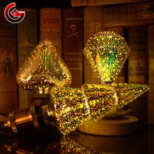 Lâmpada 3d de led para decoração, e27 6w 85-265v, lâmpada vintage edison, estrela, fogos de artifício, feriado, novidade, árvore de natal 2024 - compre barato
