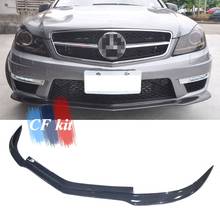 For Mercedes Benz W204 C63 Real Carbon Fiber Front Bumper Lip Spoiler Splitter 2011-2013 Body Kit 2024 - buy cheap