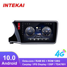 Radio con GPS para coche, reproductor multimedia con Android 10,1, 10,0 pulgadas, unidad principal, estéreo, para honda city LHD 2014 2017 2024 - compra barato