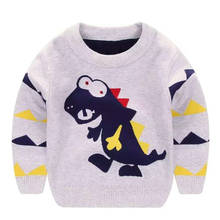 Cartoon Dinosaur Boys Sweaters Pullover Long Sleeve Knitted Boutique Boy Tops New Spring Autumn Winter Knitting Kids Sweater 2024 - buy cheap