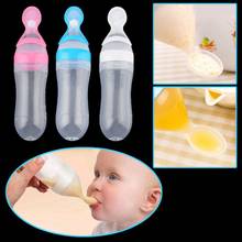 90ML Lovely Safety Infant Baby Silicone Feeding With Spoon Feeder Food Rice Cereal Bottle For Best Gift Toddler Training Feeder 2024 - buy cheap
