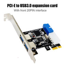 USB 3.0 Extension Card PCI-E to 2 USB 3.0 Hub Port PCI Expansion Card Adapter with Front 20-PIN Interface Dropshipping 2024 - buy cheap