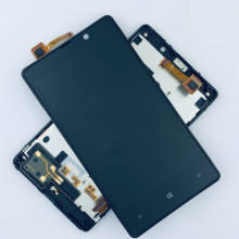 Display de lcd original para nokia lumia 820, tela sensível ao toque digitalizada montada com moldura 2024 - compre barato
