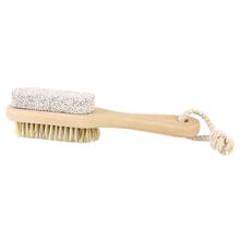 Double Sided Wooden Handle Foot Care Brush Scrubber Foot File Pedicure Tool 2024 - buy cheap