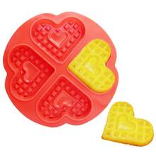 1 pçs cozimento forma do coração molde de bolo de silicone waffle molde antiaderente cozinha bakeware waffle maker cocina 2024 - compre barato