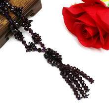 Pirope púrpura Natural granate cristal piedra Irregular suéter cadena colgante collar joyería adornos para regalo 2024 - compra barato