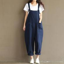 Mori Girl Spring Plus Size Women Jumpsuits and Rompers Loose Waist Cross Cotton Overalls Wide Leg Female Pants Trousers DV418 2024 - buy cheap