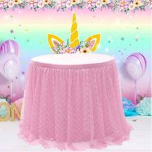Lace Tulle Table Skirt Tutu Table Skirts Tableware for Wedding Birthday Party Decoration Home Banquet Baby Shower Party Supplies 2024 - buy cheap