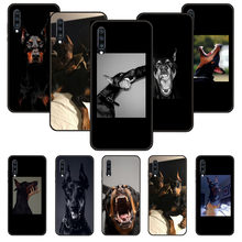 Capa de celular preta da samsung galaxy, capa doberman art para smartphone samsung galaxy a 50 51 71 70 7 5 10 20 30 40 41 21 s e 2024 - compre barato