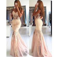 Backless Prom Dress Mermaid Sweetheart Tulle Appliques Lace Beaded Long Prom Gown Evening Dresses Robe De Soiree 2024 - buy cheap