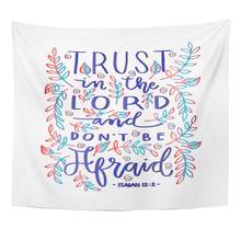 Tapiz colgante de pared con letras hechas a mano para decoración del hogar, versículo de la Biblia de la fe en el Señor, para sala de estar, dormitorio, 50x60 pulgadas 2024 - compra barato