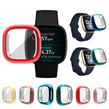 Capa protetora para fitbit versa 3/sense, capa de tpu para relógio inteligente, com amortecedor 2024 - compre barato
