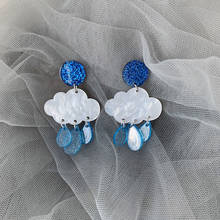 Cute Acrylic Cloud Colorful Raindrop  Drop Earrings for Women Girl Funny Cartoon Dangle Earrings Party Jewelry Christmas Gifts 2024 - buy cheap