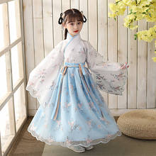 New Year Clothes Girls Christmas Dress Chinese Hanfu Princess Kids Fairy Folk Belt Children Dance Oriental Costume Formal Gowns 2024 - buy cheap