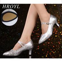 Latin dance shoes woman ballroom  tango close toe dancing shoes for women Ladies girls latino modern salsa heeled Rubber sole 2024 - buy cheap