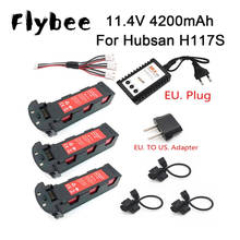 Batería de 11,4 v 4200mAh + cargador B3S para Hubsan H117S Zino GPS RC FPV cámara de carreras, Drones, piezas de Quadcopter, batería de 11,4 V 2024 - compra barato