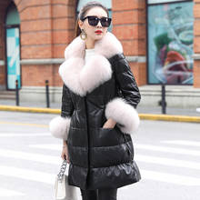 2020 new winter down jacket women fox fur collar 100% sheepskin coat Korean female leather jackets mf7209 2024 - buy cheap