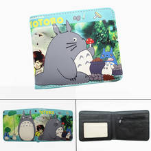 Ghibli-cartera de piel sintética con dibujos animados para niños y niñas, billetera plegable con tarjetero para fotos, monedero de estudiante, regalo 2024 - compra barato