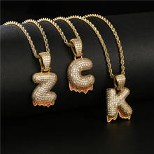 Hip hop lava ouro cor carta colar para mulheres de luxo cz grande tamanho corda corrente inicial colares masculino festa punk jóias 2024 - compre barato