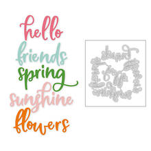 2020 Hot New English Word Letter Hello Friends Spring Flower Metal Cutting Dies Foil and Scrapbooking For Card Making no stamps 2024 - buy cheap