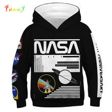 Толстовки для мальчиков и девочек с рисунком космонавта, весенне-осенний пуловер с длинным рукавом, топы, детская одежда, спортивная одежда 2024 - купить недорого