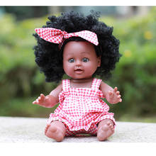 35cm African Black skin vinyl Doll minibaby reborn Silicone Girls boy Doll for Kids gift Toddler Reborn Doll educational toy 2024 - buy cheap