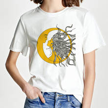 Camiseta feminina estampada de verão, camiseta harajuku my god e my moon god, feminina, estética, casual, tops, camisetas, tamanho grande, 2021 2024 - compre barato
