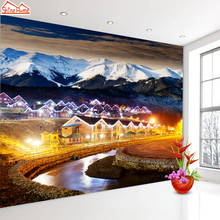 Custom 3D Wall Mural Paintings Mountain Night City Building View Photo Wallpaper Living Room Bedroom Study Room Home Wall Decor 2024 - buy cheap