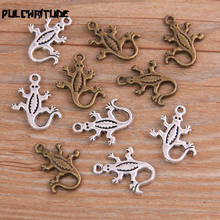 20PCS 15*18mm New Product Two Color Animal Gecko Charms Pendant Jewelry Metal Alloy Jewelry Marking 2024 - buy cheap