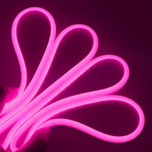 Fio de luz led neon, 220v 110v, branco, rosa, azul e amarelo, flexível, corda de lâmpada 2835 120led com tomada ue, eua e reino unido 2024 - compre barato