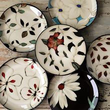 Louça de cerâmica americana flores sob esmalte prato de porcelana bife prato de cozinha prato de café da manhã sobremesa bandeja 1 peça 2024 - compre barato