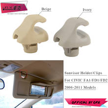 ZUK-Soporte solar para visera de coche, protector antideslumbrante, Clips de sujeción para HONDA CIVIC FA1 FD1 FD2 2006-2011, Color Beige o marfil 2024 - compra barato