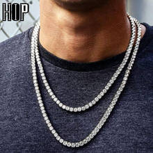Hip Hop 5MM Mens Necklaces Iced Out 1 Row Rhinestone Choker Bling Crystal Tennis Chain Necklace For Men Jewelry DropShipping 2024 - buy cheap