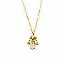 Hand Pendant Necklace Women Men Amulet Stainless Steel Gold Color Hand of Fatima Pendant Necklaces Stainless Steel Collar Bijoux 2024 - buy cheap