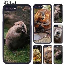 Krajews Animal Beaver Phone Case For iPhone X XR XS 11 12 13 Pro MAX 5 6 6S 7 8 Plus Samsung Galaxy S8 S9 S10 2024 - buy cheap