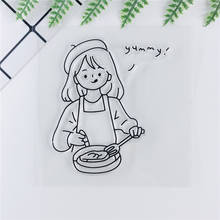 Cooking Girl Clear Stamps Bullet Journal Seal For Scrapbooking/Craft Supplies Rubber Stamp Sentiment Photo Album Card Making 2024 - buy cheap