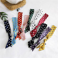 90*5cm New Korean Fashion All-match Polka Dot Small Silk Scarf Neckerchief Long Style for Women Bag Wrist Towel Decoration 2024 - buy cheap