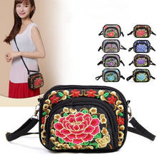Hot vintage embroidery women traveller handbags!Nice floral embroidered lady mini shoulder bag Versatile Casual canvas Carrier 2024 - buy cheap