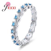 New Blue cz Simple Round Rings For Women/Lady/Girls 925 Sterling Silver Wedding/Engagement Party Rings Factory Cheap Price 2024 - buy cheap