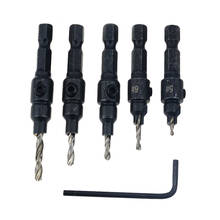 5PCS #5 #6 #8 #10 #12  Drill Bit Countersink Drill Woodworking Drill Bit Set Drilling Pilot Holes For Screw Sizes 2024 - buy cheap