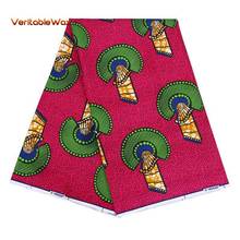 Tela africana de retales para costura, tejido 100% poliéster con estampado africano de Ankara, cera Real, tejido artesanal, transpirable, FP6164 2024 - compra barato