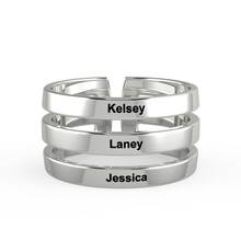 Personalized Stackable Name Ring For Women Men Stainless Steel Adjustable Engraved Ring Promise Wedding Bands Jewelry 2024 - buy cheap