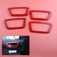 4Pcs/set Red ABS Car Inner Front & Rear Door Handle Bowl Cover Frame Trim Fit for Toyota Tacoma 2016 2017 2018 2019 2020 2024 - buy cheap
