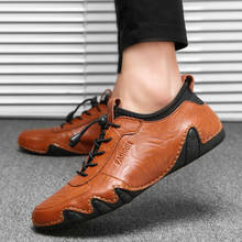 Sapatos masculinos mocassins em couro legítimo, casual, macio, respirável. sapatos baixos para uso no verão. 2024 - compre barato
