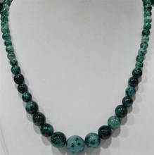 Collar de joyería verde esmeralda, collar de cuentas redondas de 18 ", nuevo 6-14MM, envío gratis 2024 - compra barato