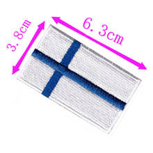 Parche bordado con bandera de país de Finlandia, 6,3 cm de ancho, planchado de alta calidad para coser en el respaldo/artesanía a mano/emblema/aplique/Cruz/Rugby 2024 - compra barato