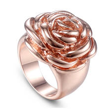 Женские обручальные кольца с розовым цветком, роскошные модные ювелирные изделия из нержавеющей стали цвета розового золота, подарок для девушек и женщин 2024 - купить недорого